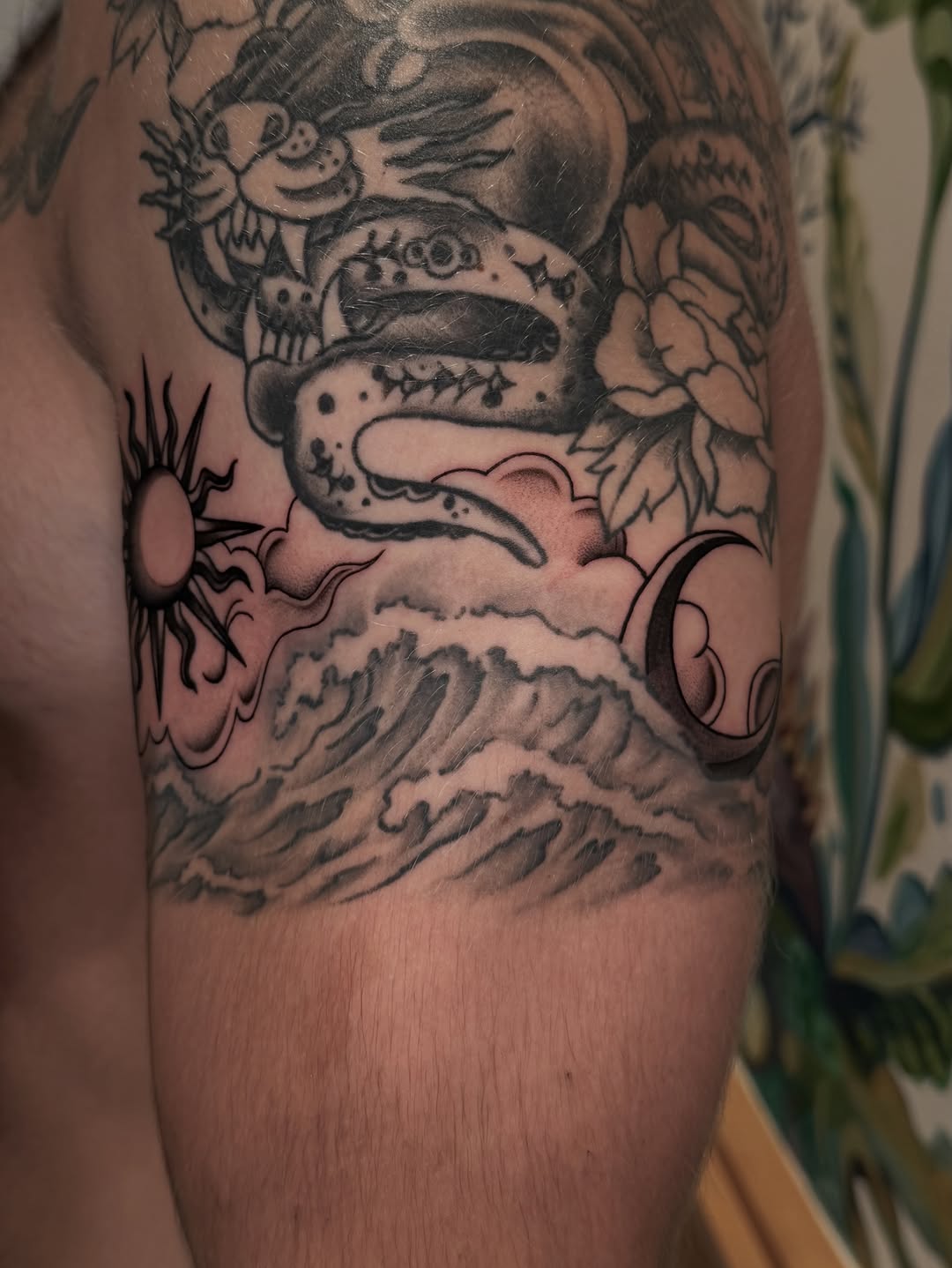 Tattoo by @inkbyivyx — japanese_irezumi, black_and_grey