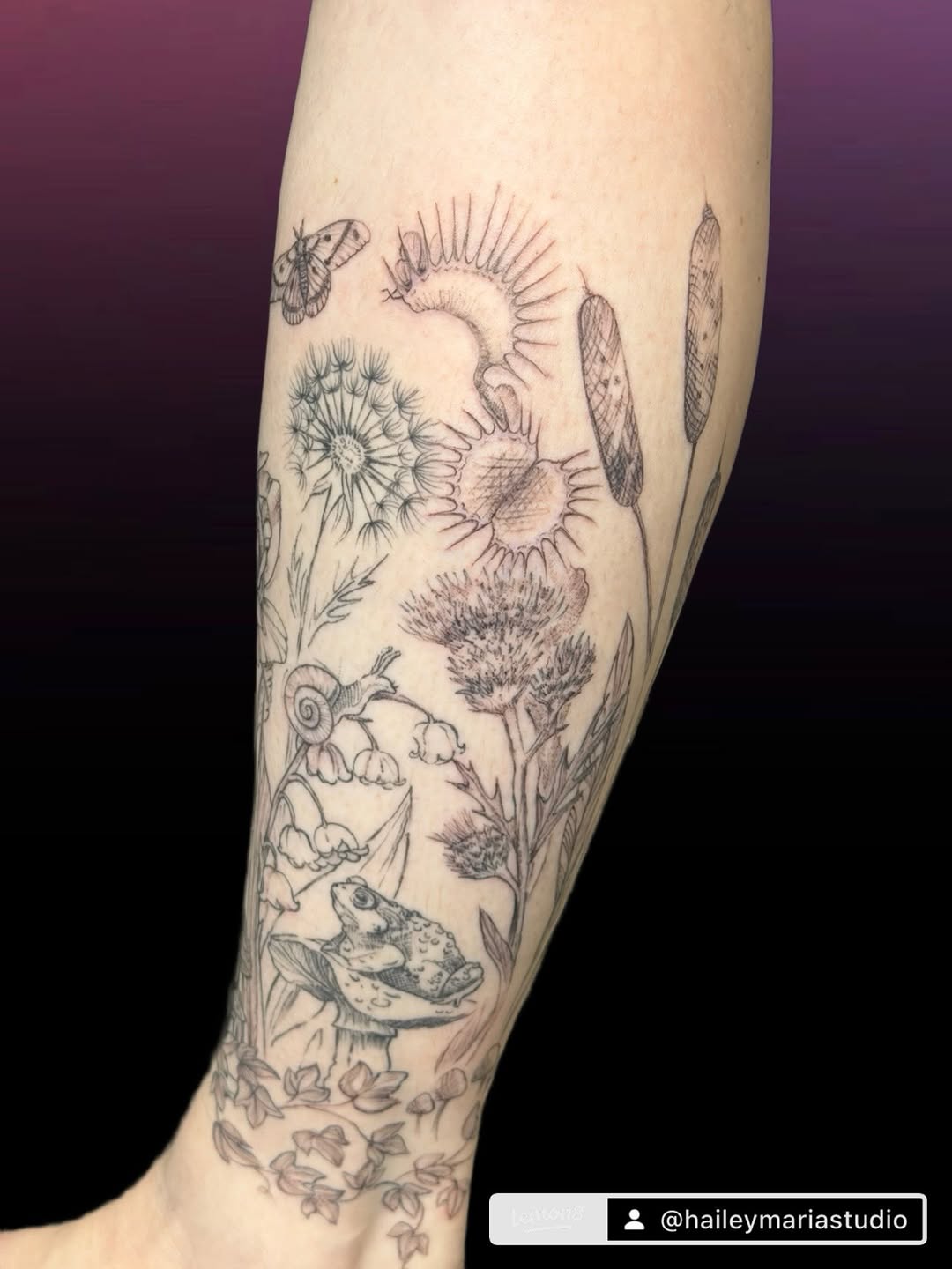 Tattoo by @haileymariastudio — illustrative, black_and_grey