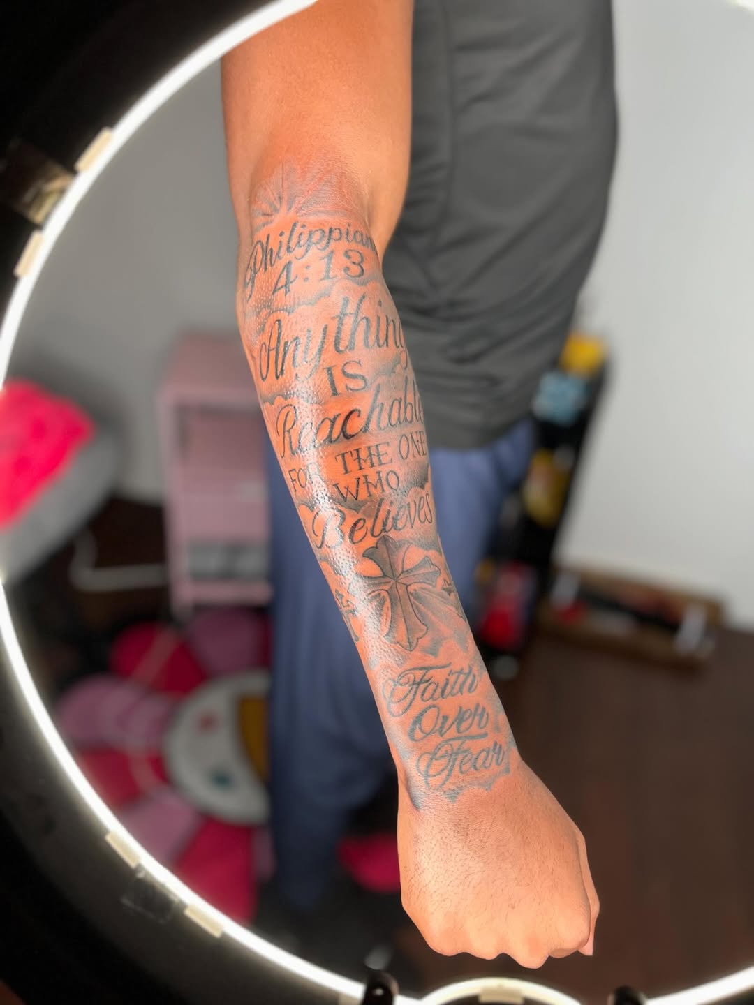 Tattoo by @laaysweetneedle._ — lettering_script, chicano