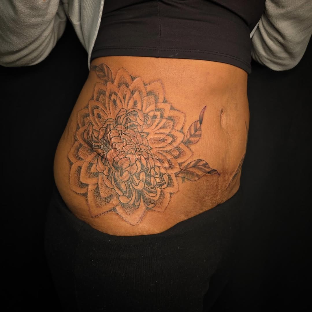 Tattoo by @tattoos_by_linda — dotwork, ornamental