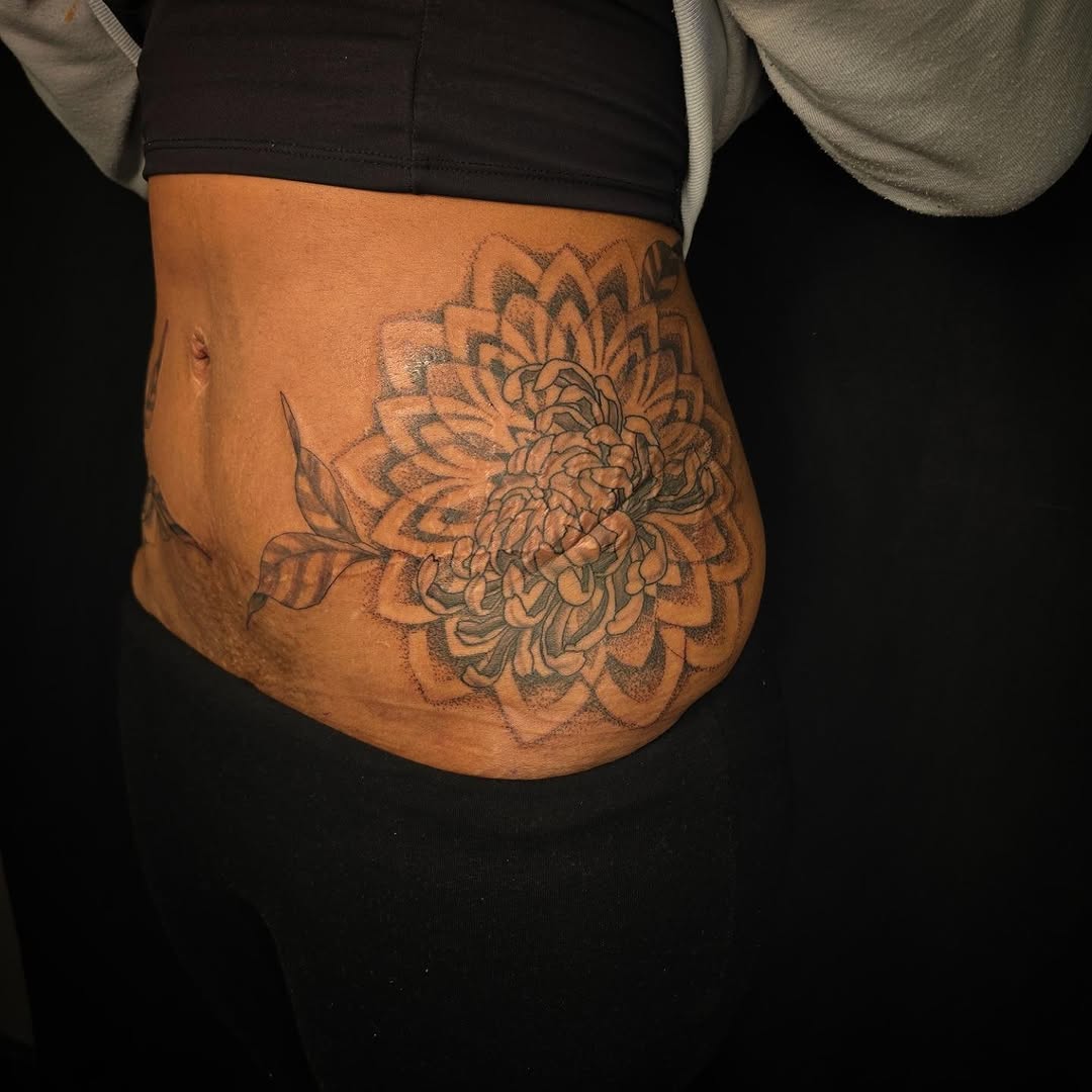 Tattoo by @tattoos_by_linda — dotwork, black_and_grey