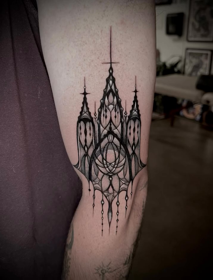 Tattoo by @rosie.tattoo — blackwork, ornamental