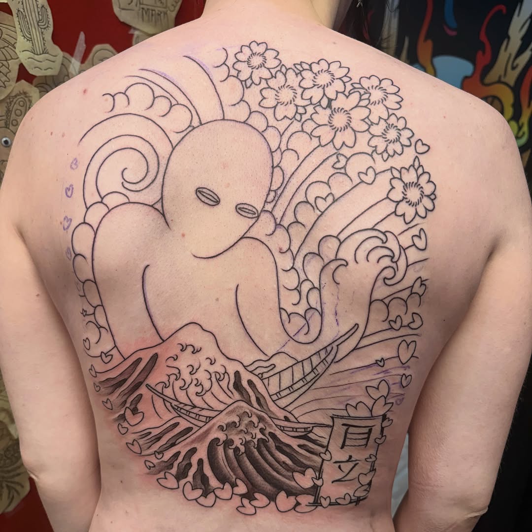 Tattoo by @taintidtats — japanese_irezumi, black_and_grey