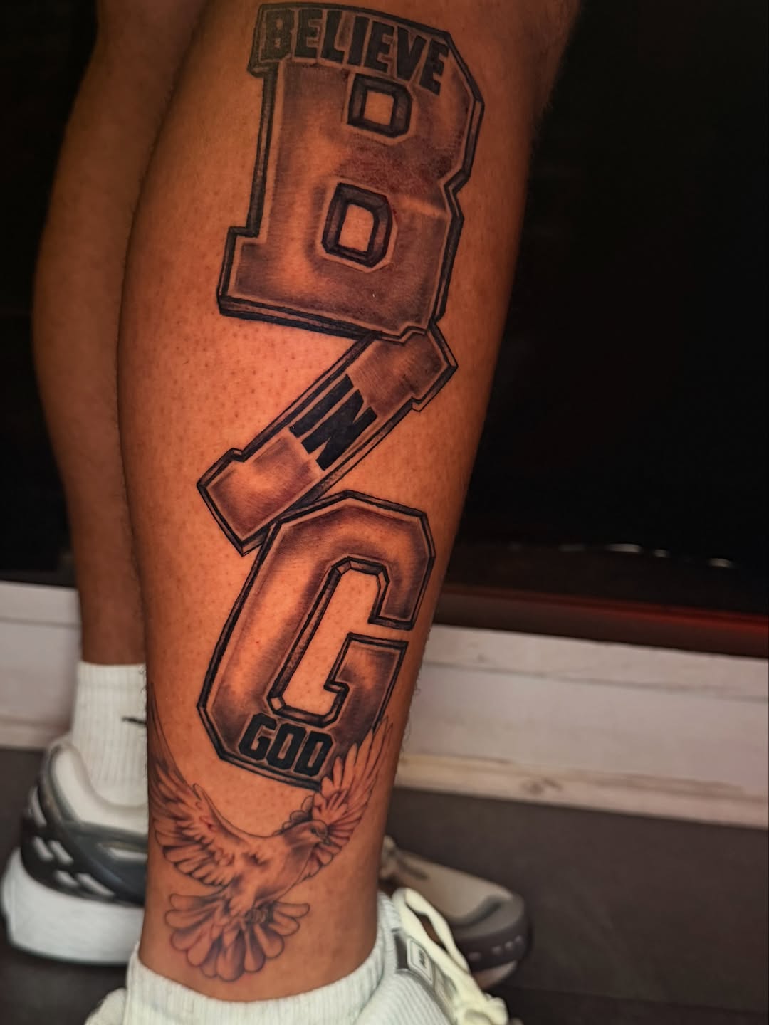 Tattoo by @rxbbbit — lettering_script, black_and_grey