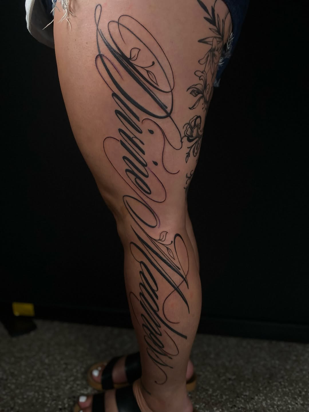 Tattoo by @kamsstudioo — lettering_script, fine_line