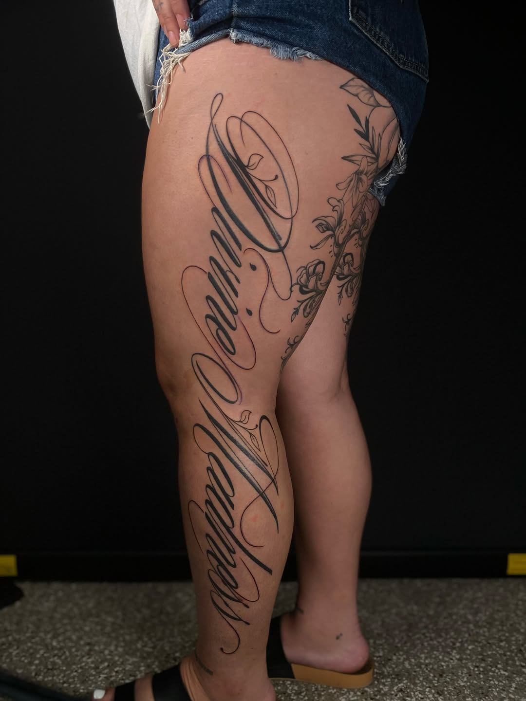 Tattoo by @kamsstudioo — lettering_script, chicano