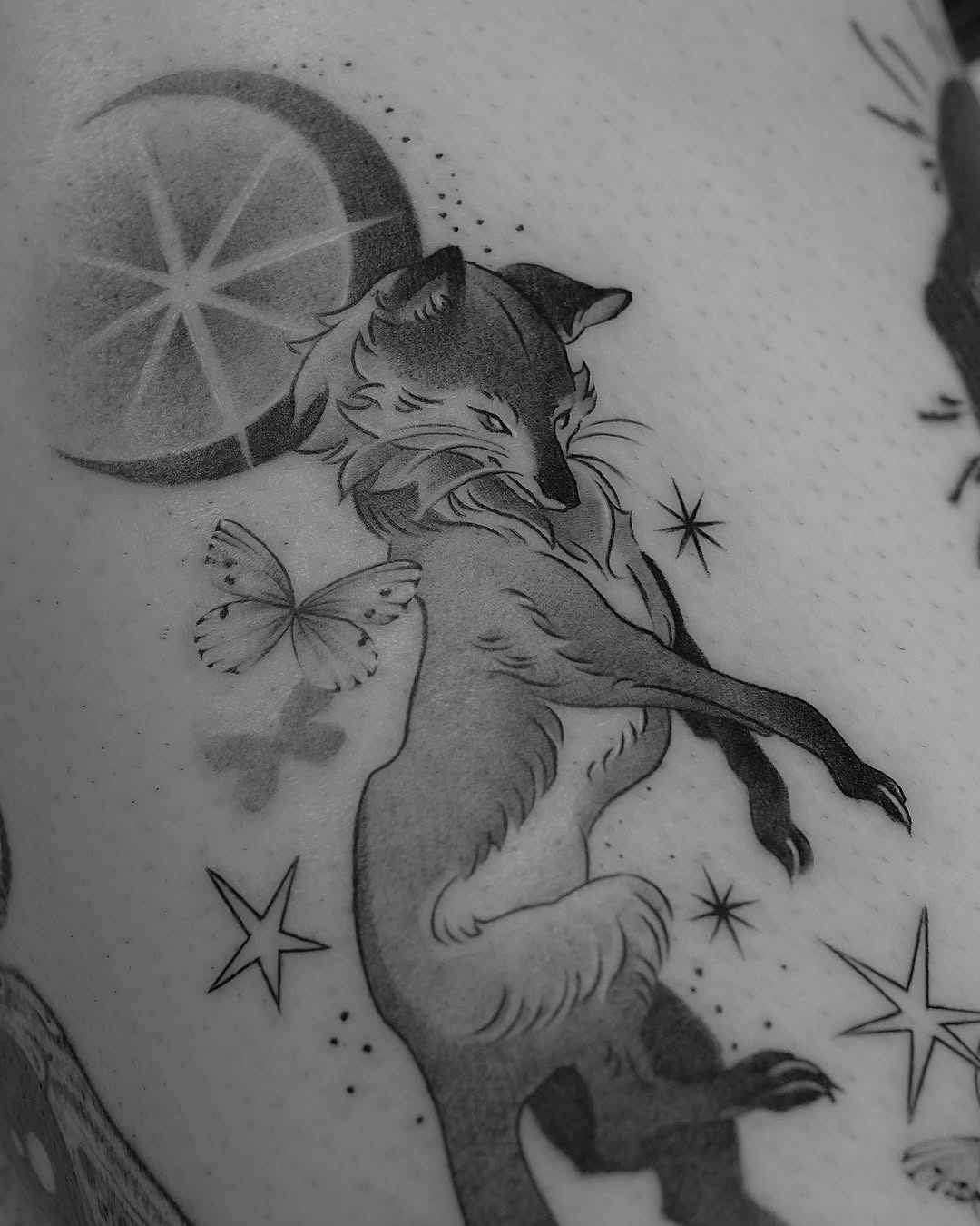 Tattoo by @live_tattooer — black_and_grey, illustrative