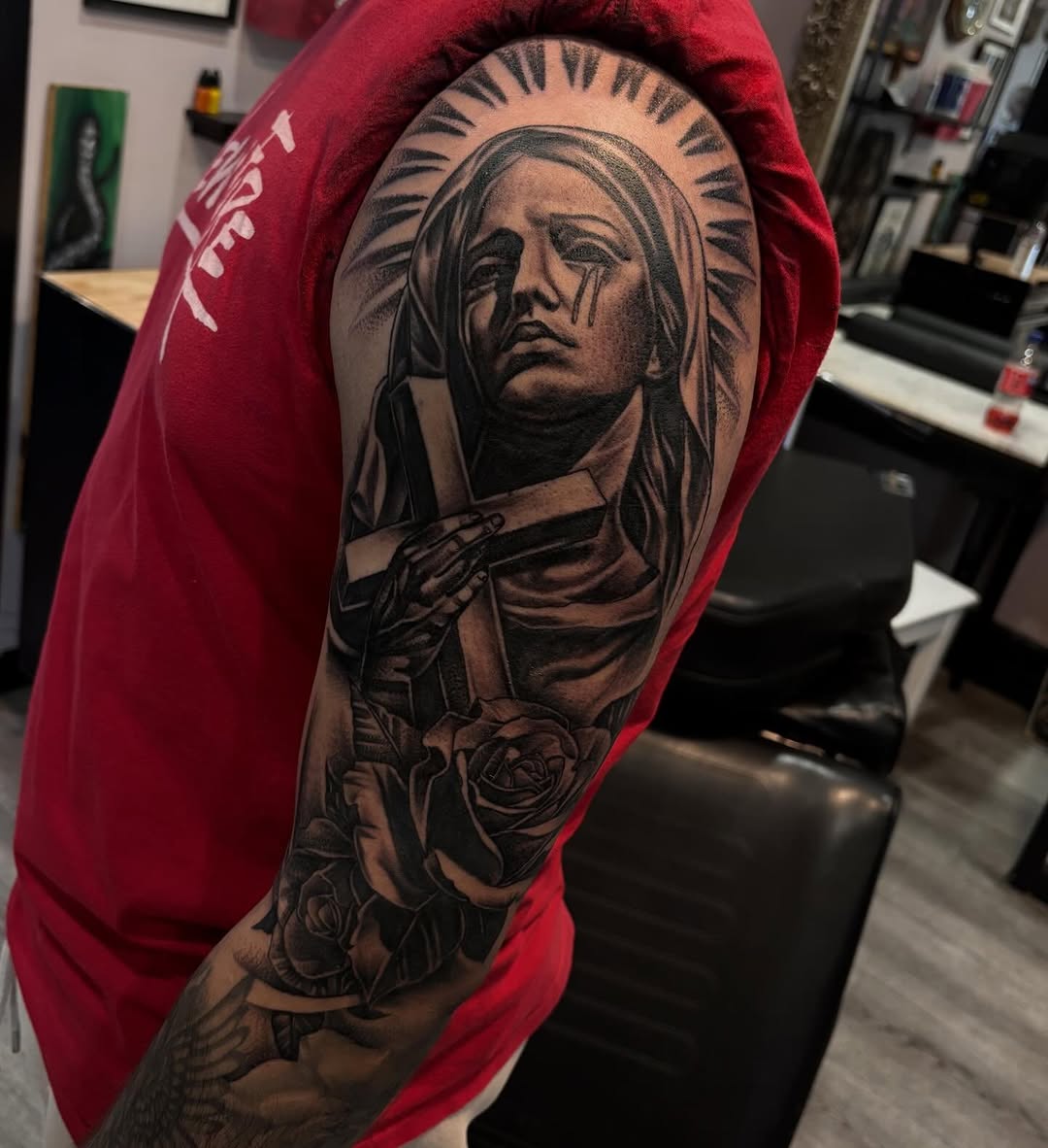 Tattoo by @mikeandinkk — realism, black_and_grey