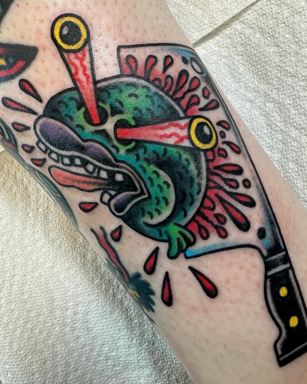Tattoo by @daviddevaney_ — new_school, trash_polka