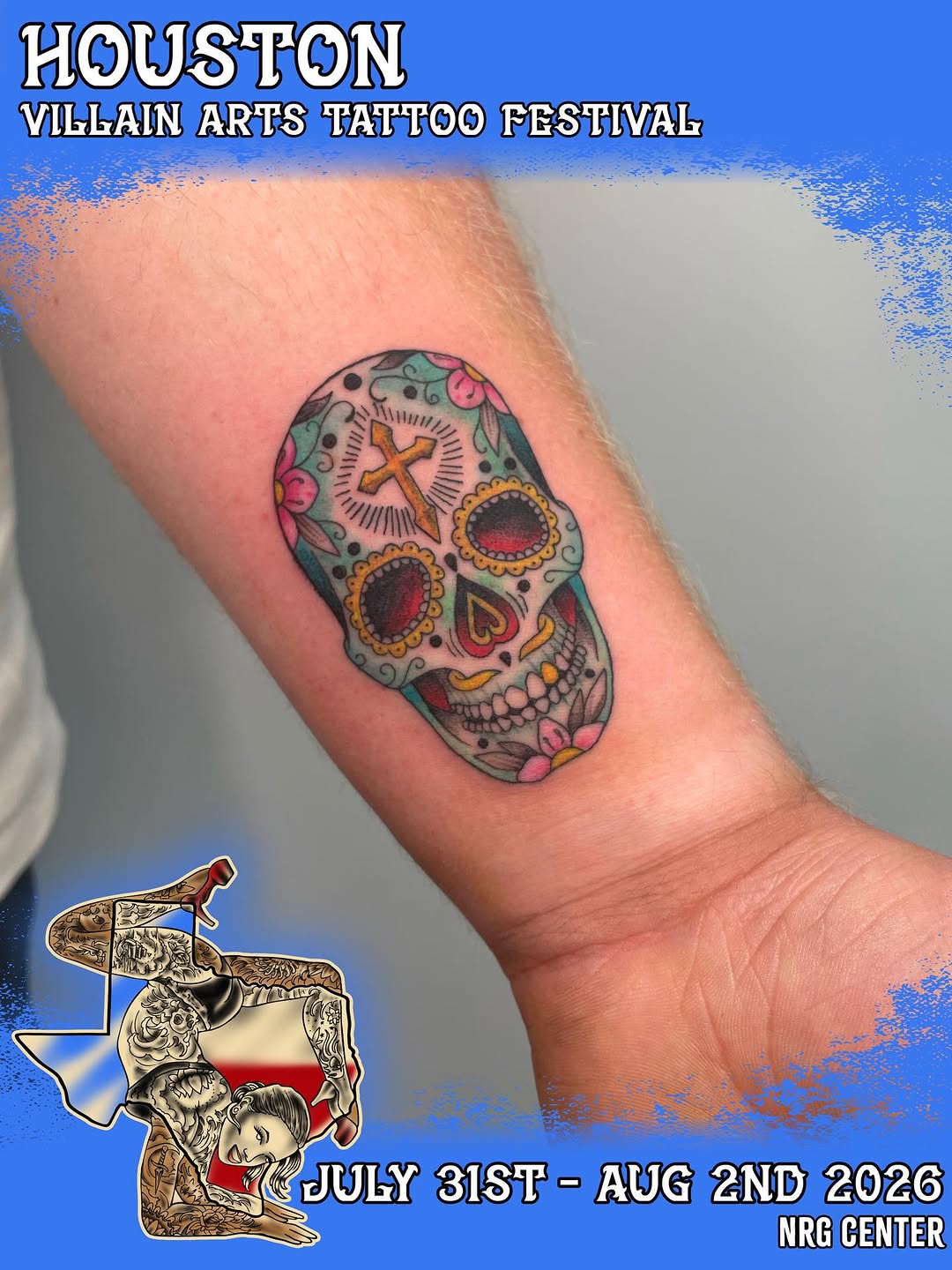 Tattoo by @sabrina_tattoos_ — sugar_skull, ornamental