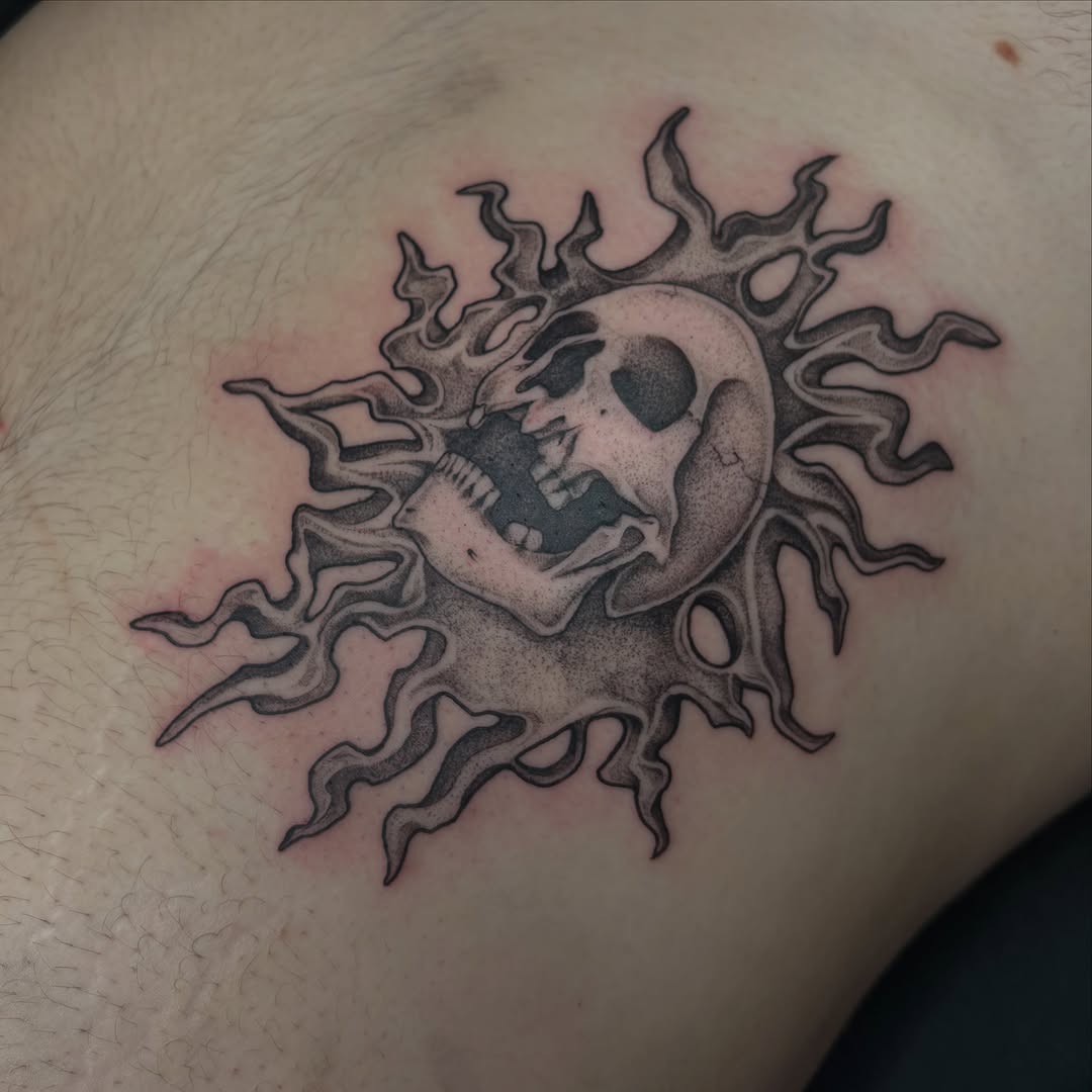 Tattoo by @piscesiscariot11 — black_and_grey, dark_realism