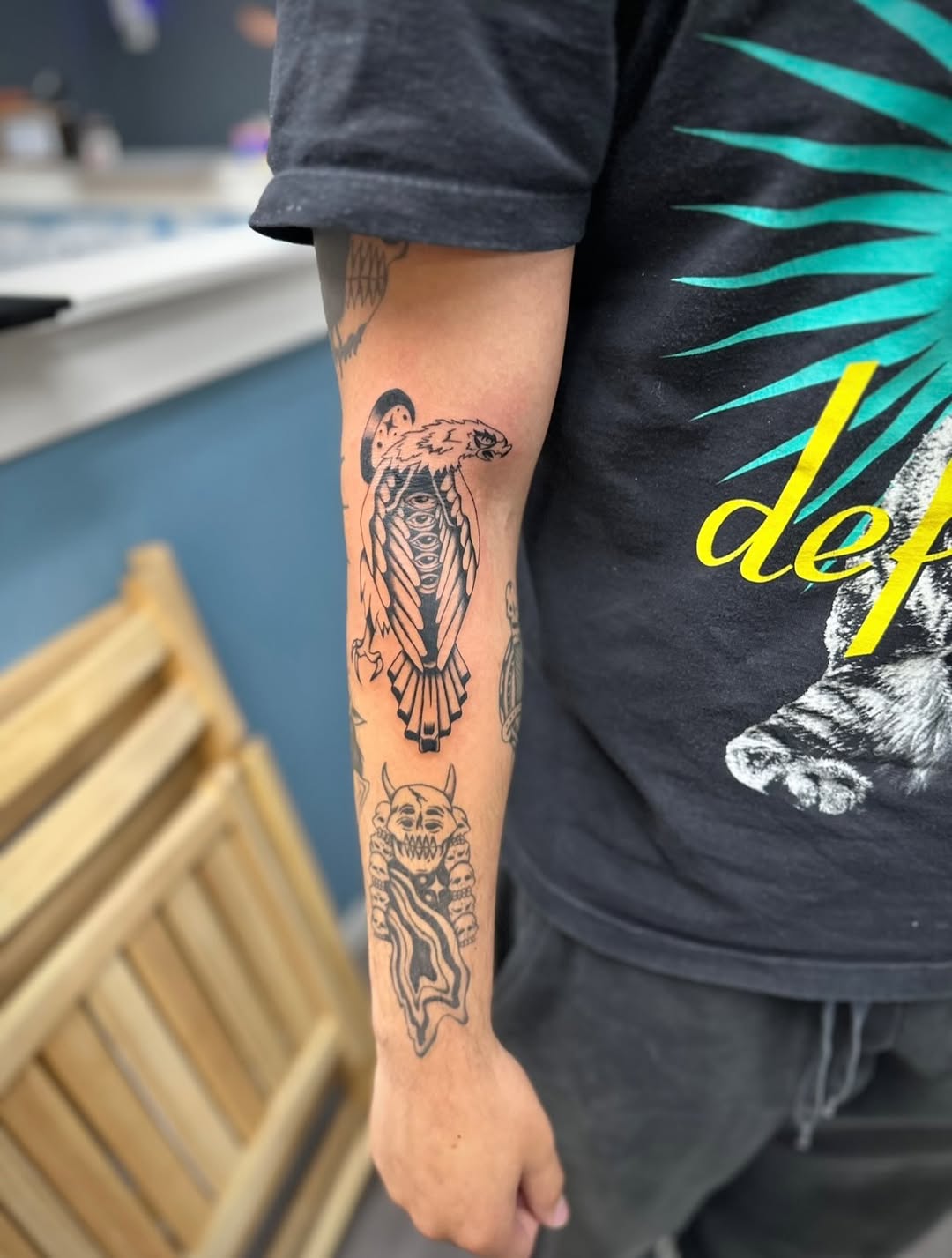 Tattoo by @rorysboring โ blackwork, illustrative