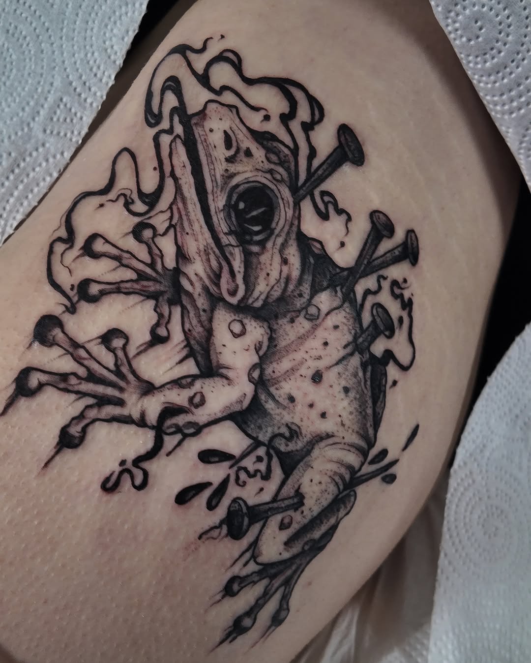 Tattoo by @evolmaliatat — dark_realism, blackwork
