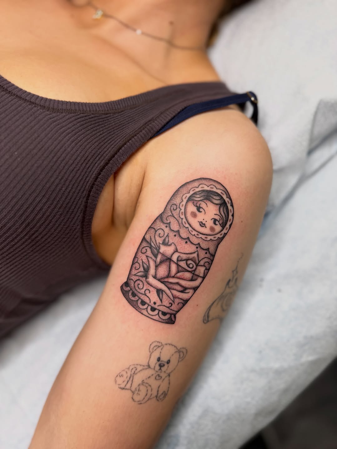 Tattoo by @tashavenola — black_and_grey, ornamental