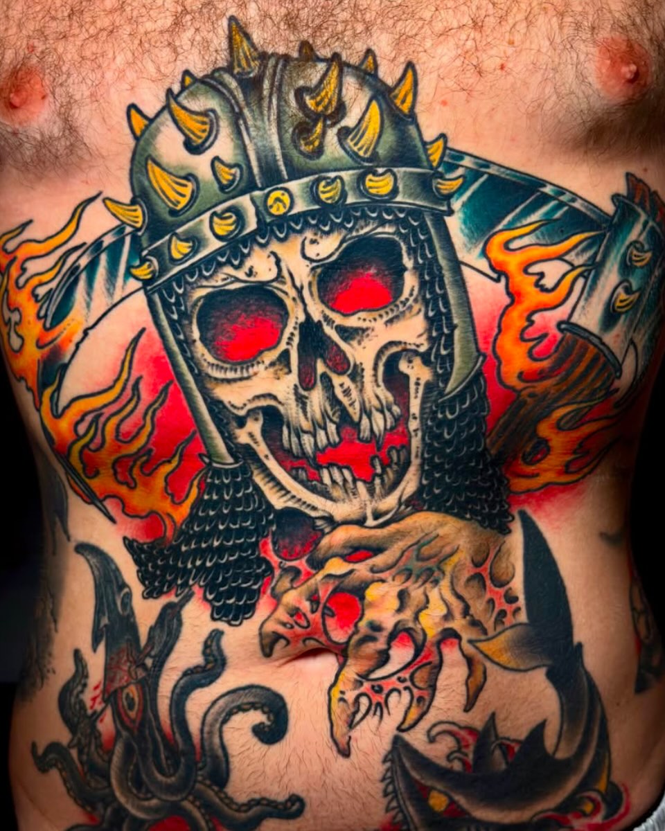 Tattoo by @david_steed — american_traditional, trash_polka