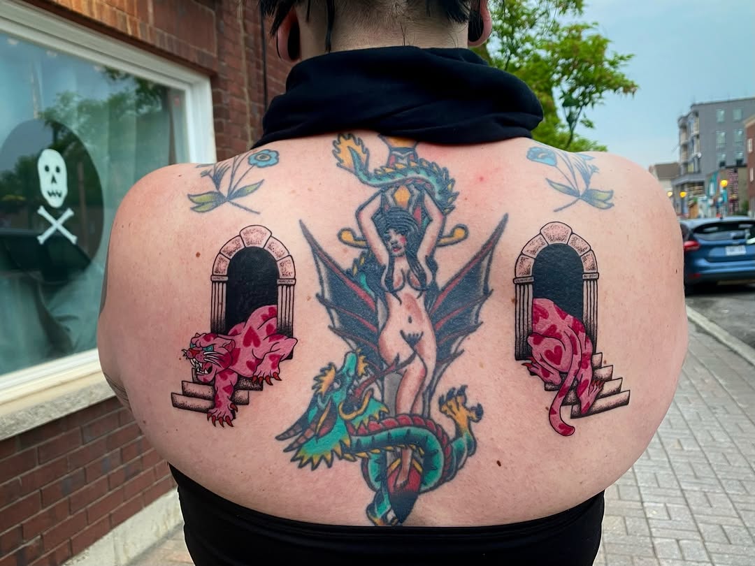 Tattoo by @bloodmilkandhoney — american_traditional, neo_traditional