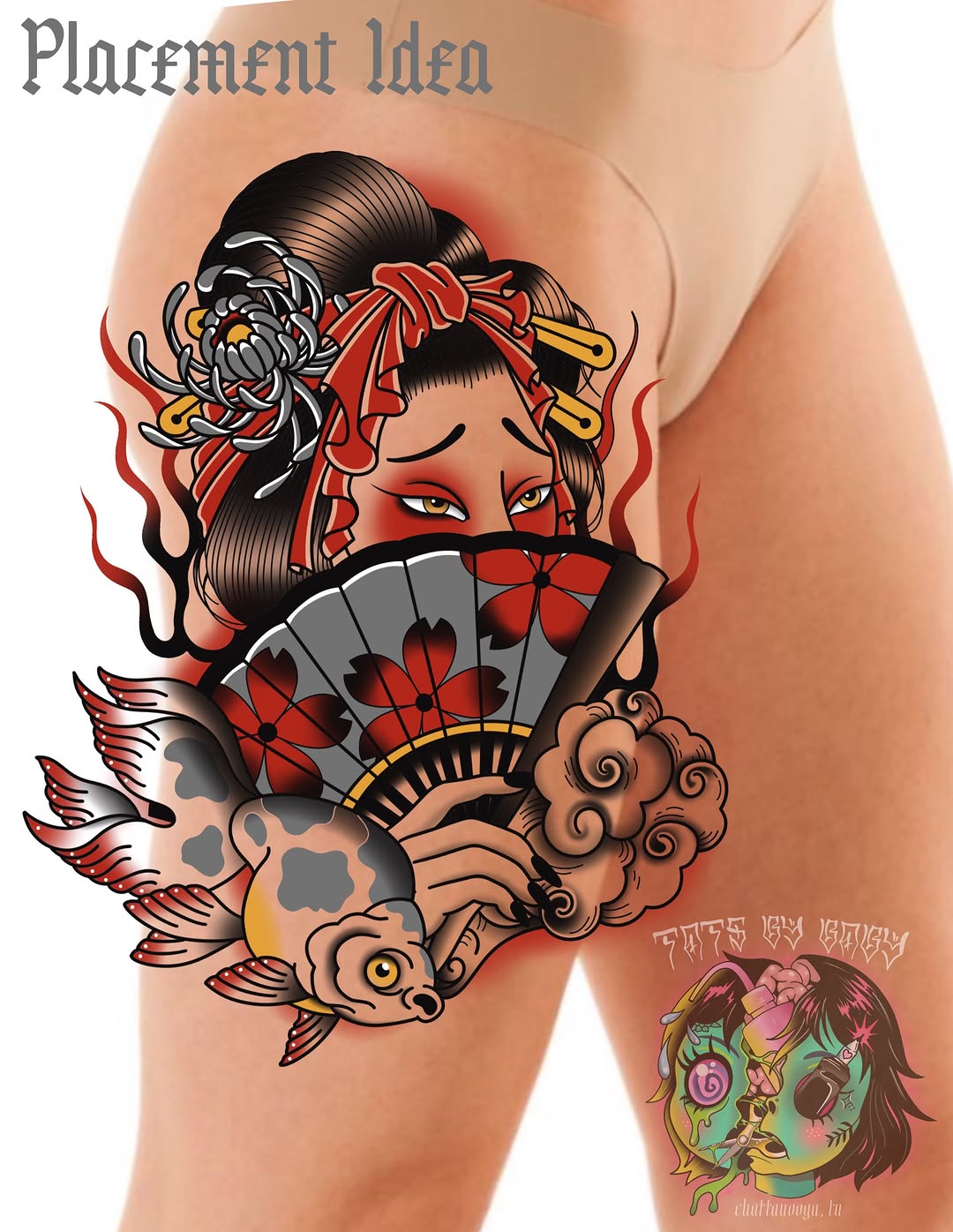 Tattoo by @tatsbybaby — japanese_irezumi, neo_traditional