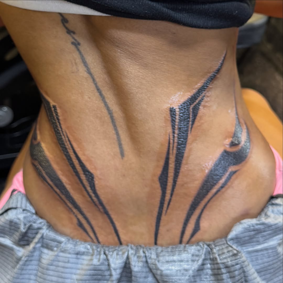 Tattoo by @inklayr β blackwork, geometric