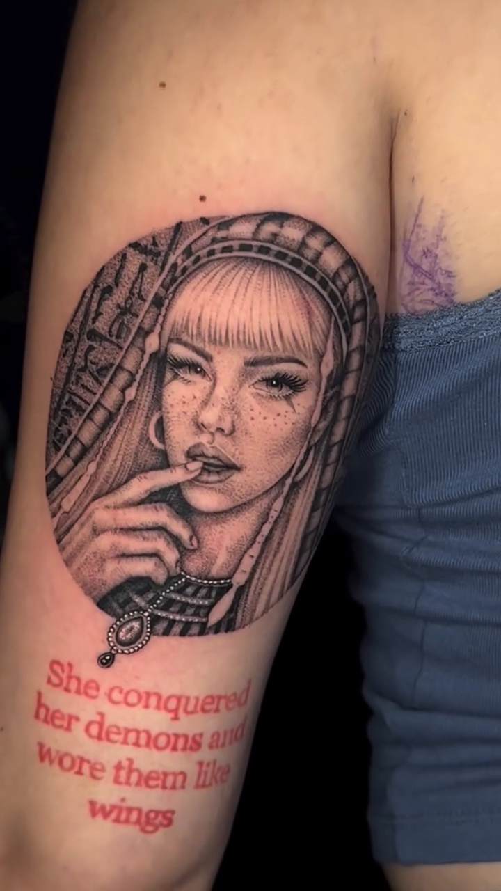Tattoo by @sarai.inks — black_and_grey, realism