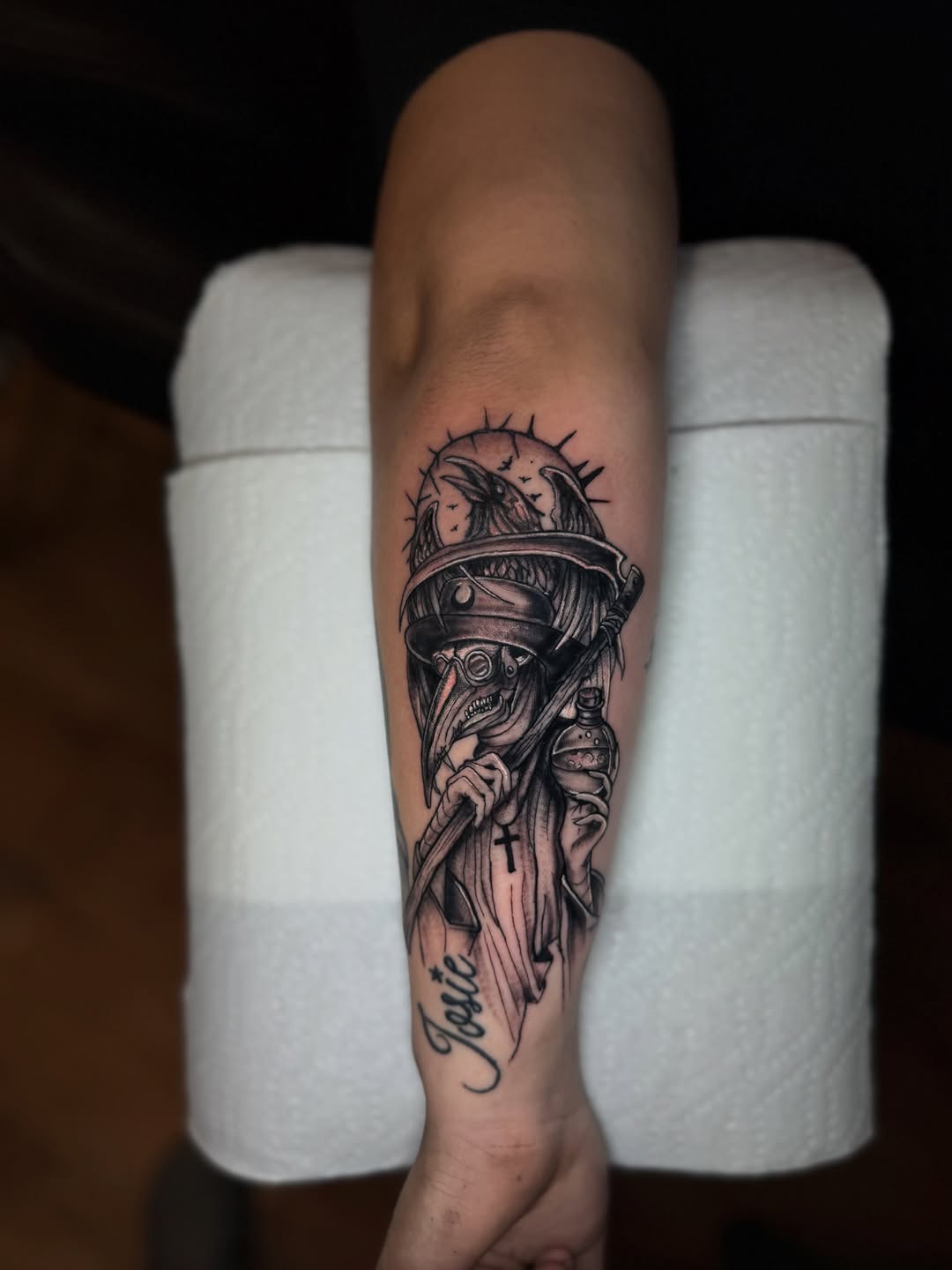 Tattoo by @glockontop — black_and_grey, realism