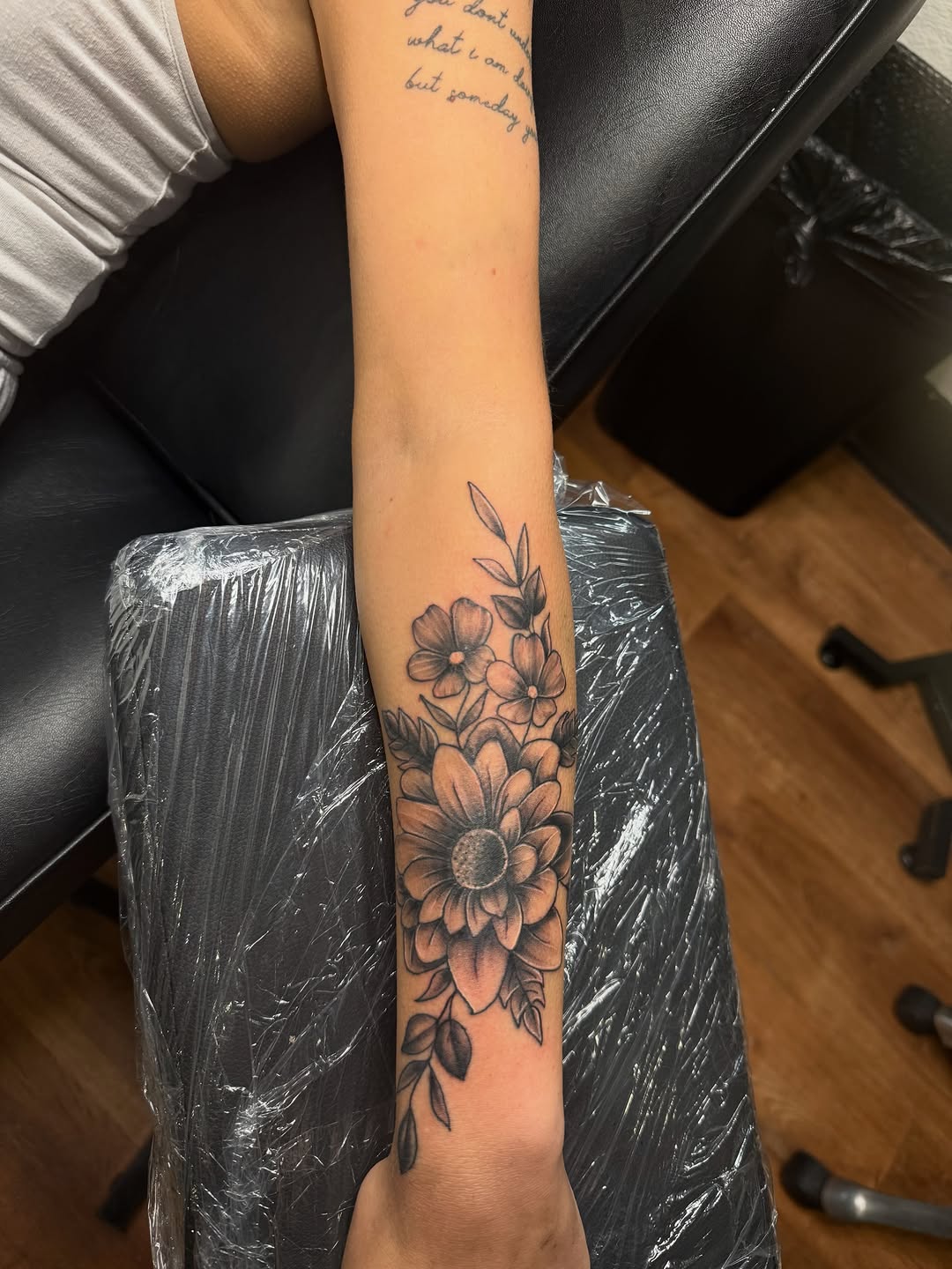 Tattoo by @glockontop — black_and_grey, fine_line
