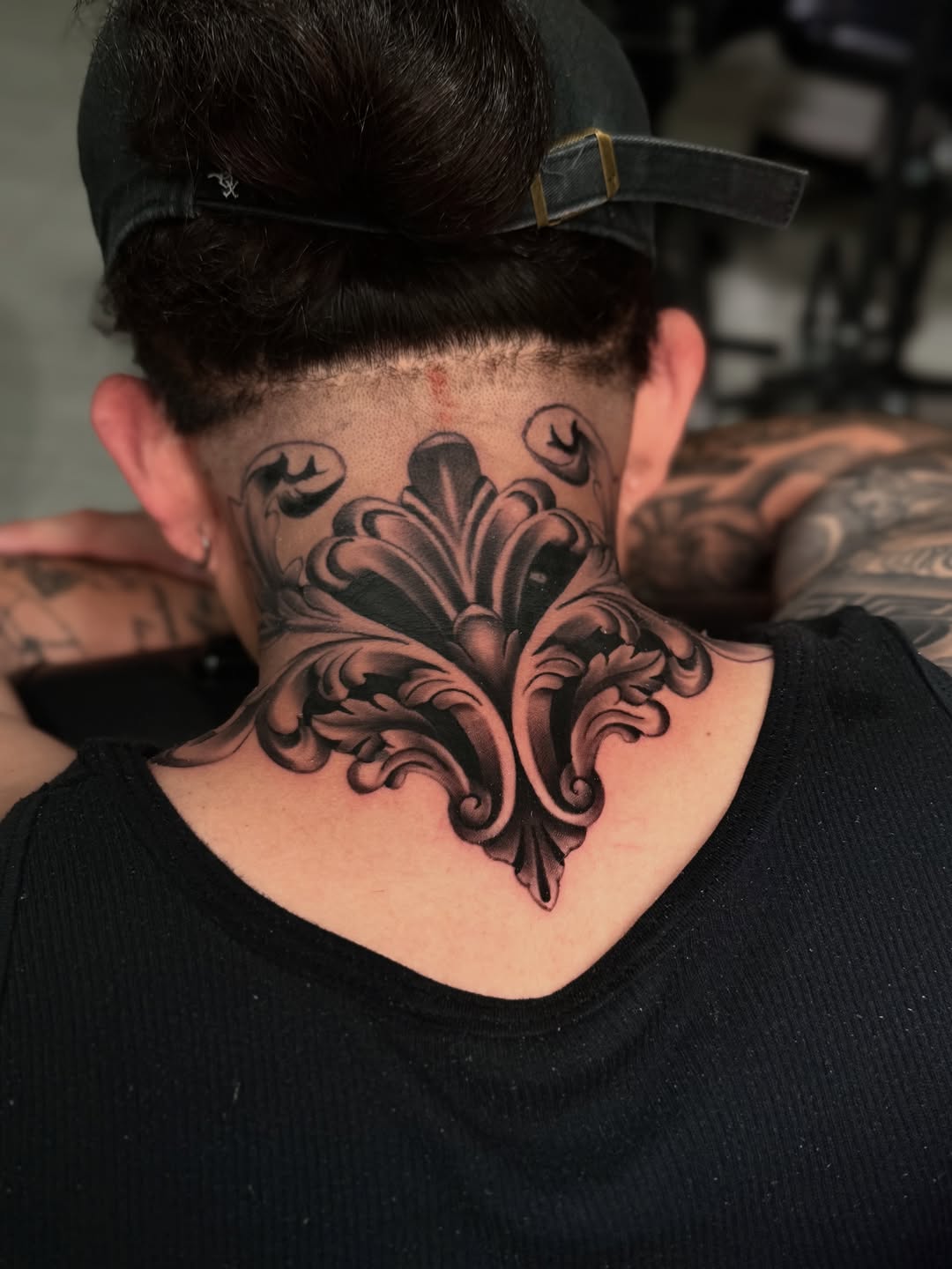 Tattoo by @monkey.tattoo.art β ornamental, black_and_grey
