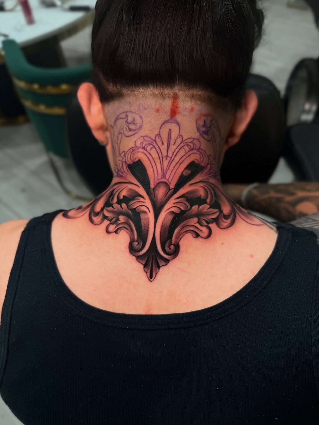 Tattoo by @monkey.tattoo.art β black_and_grey, ornamental