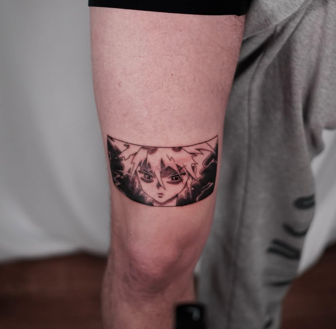 Tattoo by @neonsword.tattoo — anime, black_and_grey