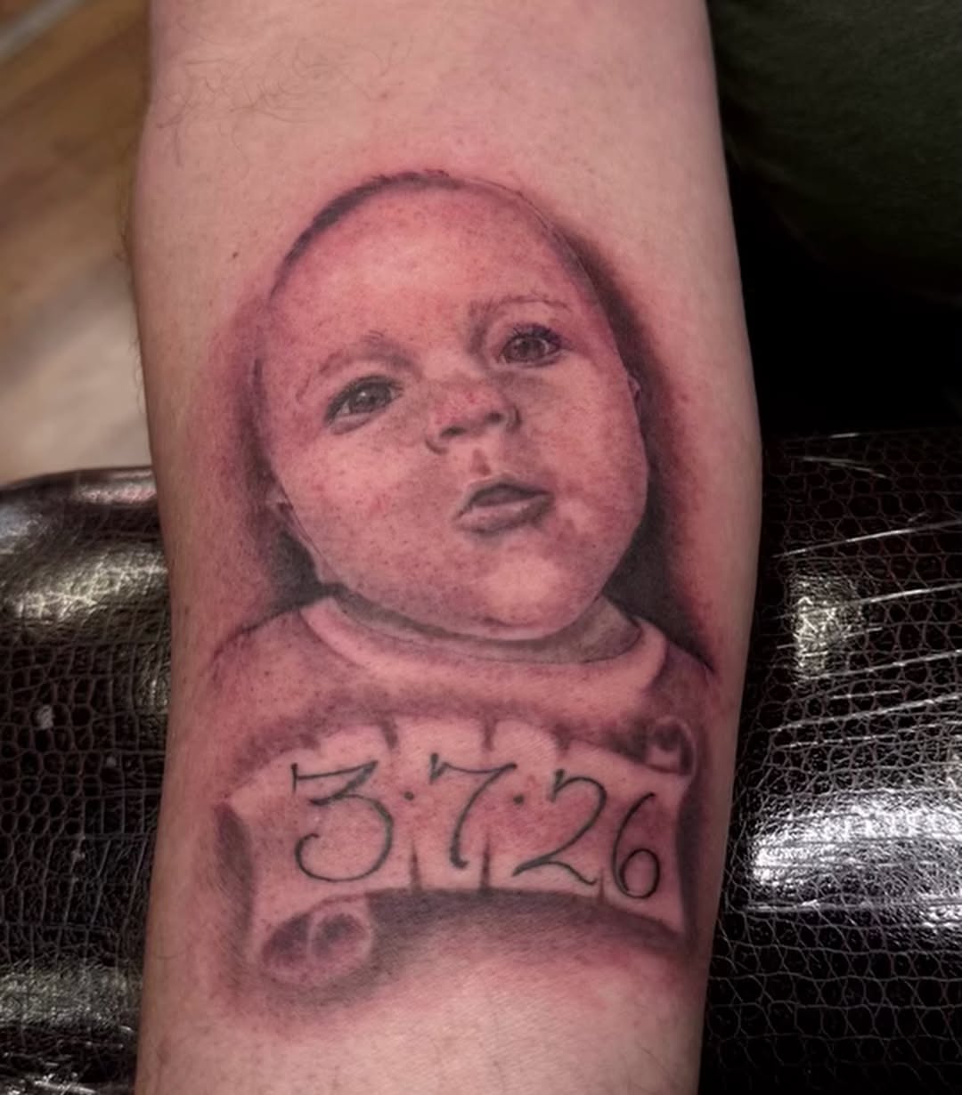 Tattoo by @meme_tattoos — realism, black_and_grey