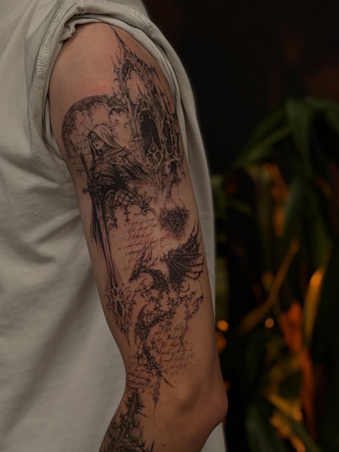 Tattoo by @melvious._.tats β blackwork, lettering_script