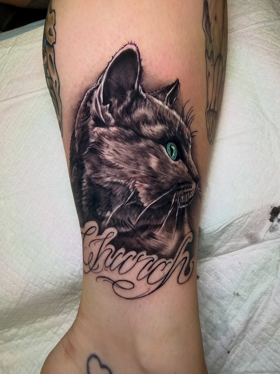 Tattoo by @mctatty — realism, lettering_script