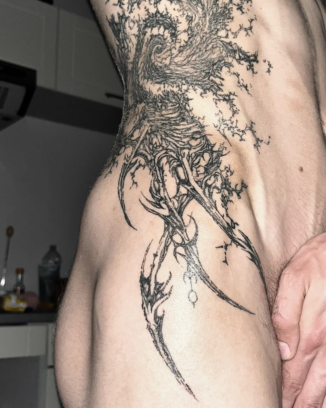 Tattoo by @sangresuciia — blackwork, ornamental
