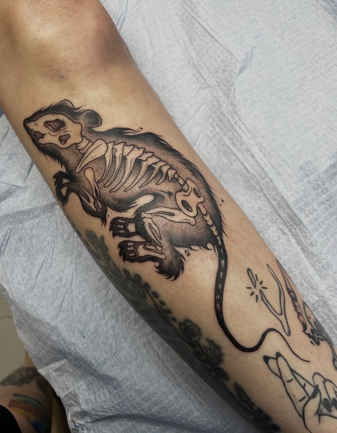 Tattoo by @tattmaus — black_and_grey, dark_realism