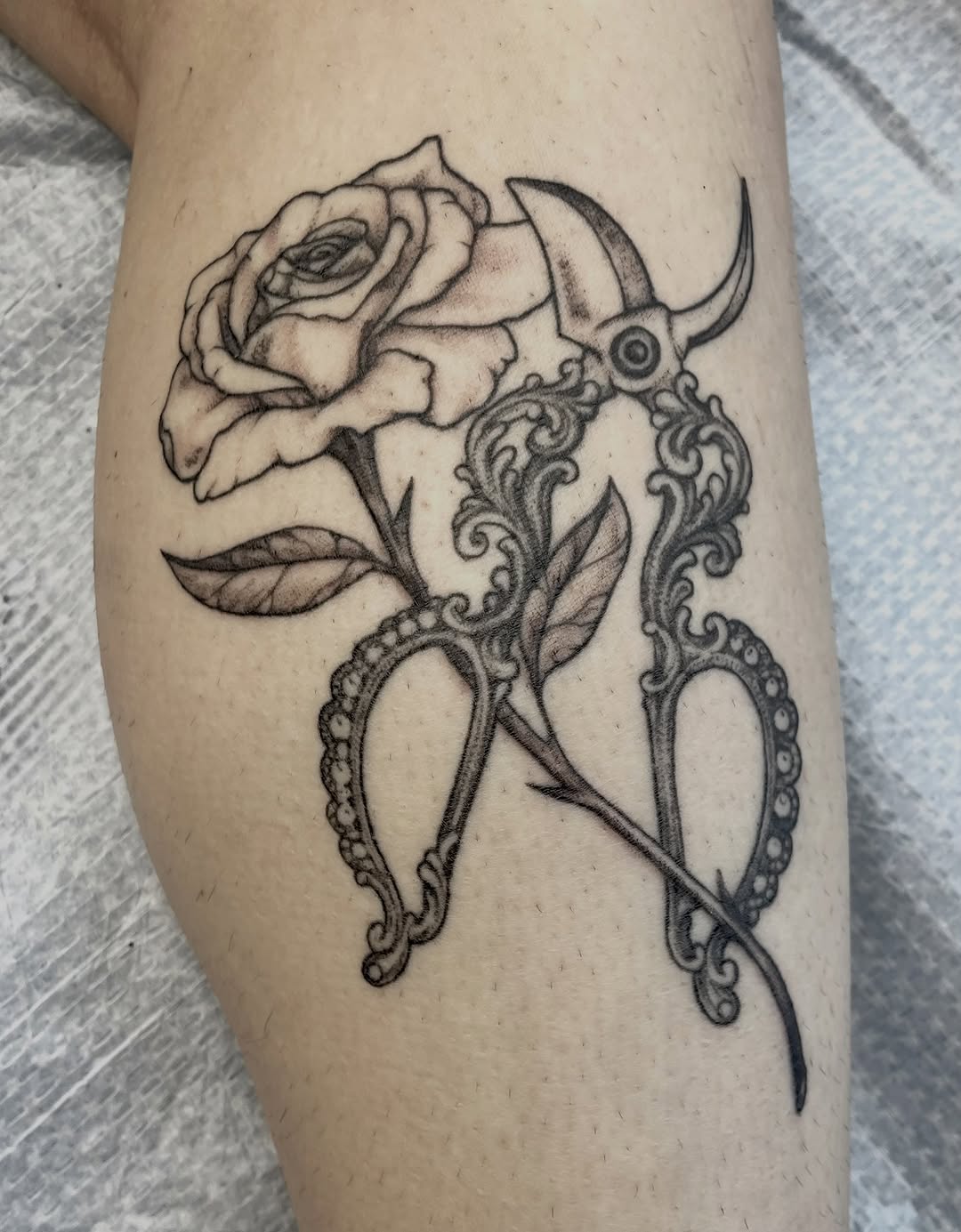 Tattoo by @tattmaus — black_and_grey, ornamental