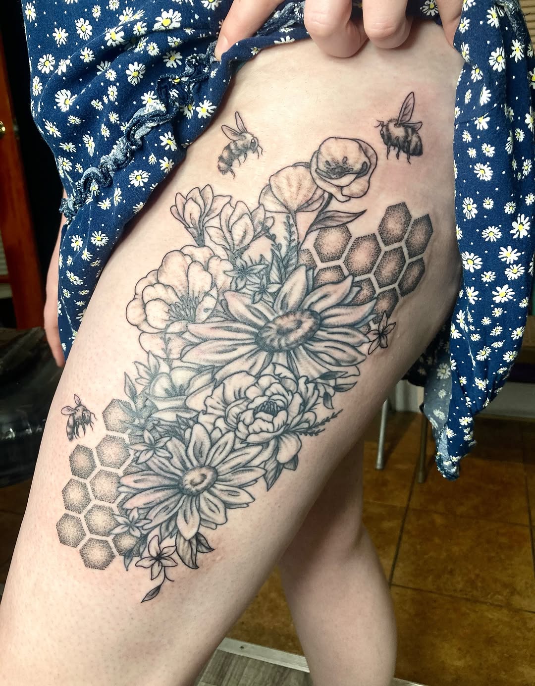 Tattoo by @tattmaus — black_and_grey, dotwork