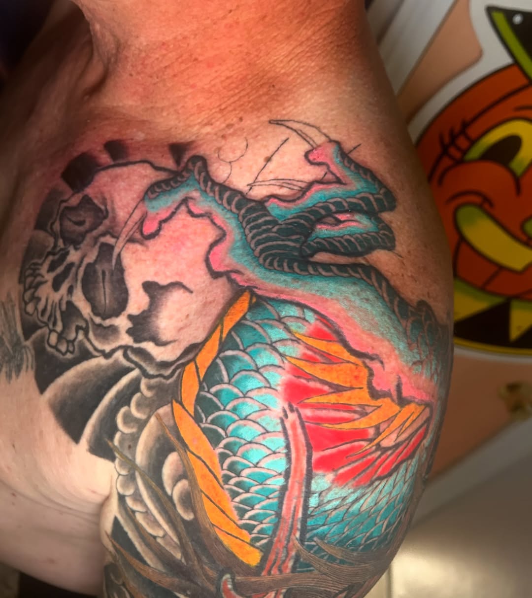 Tattoo by @jesuscheekstattoos โ japanese_irezumi, black_and_grey