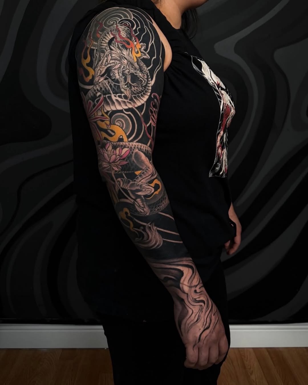 Tattoo by @volta.black — japanese_irezumi, black_and_grey