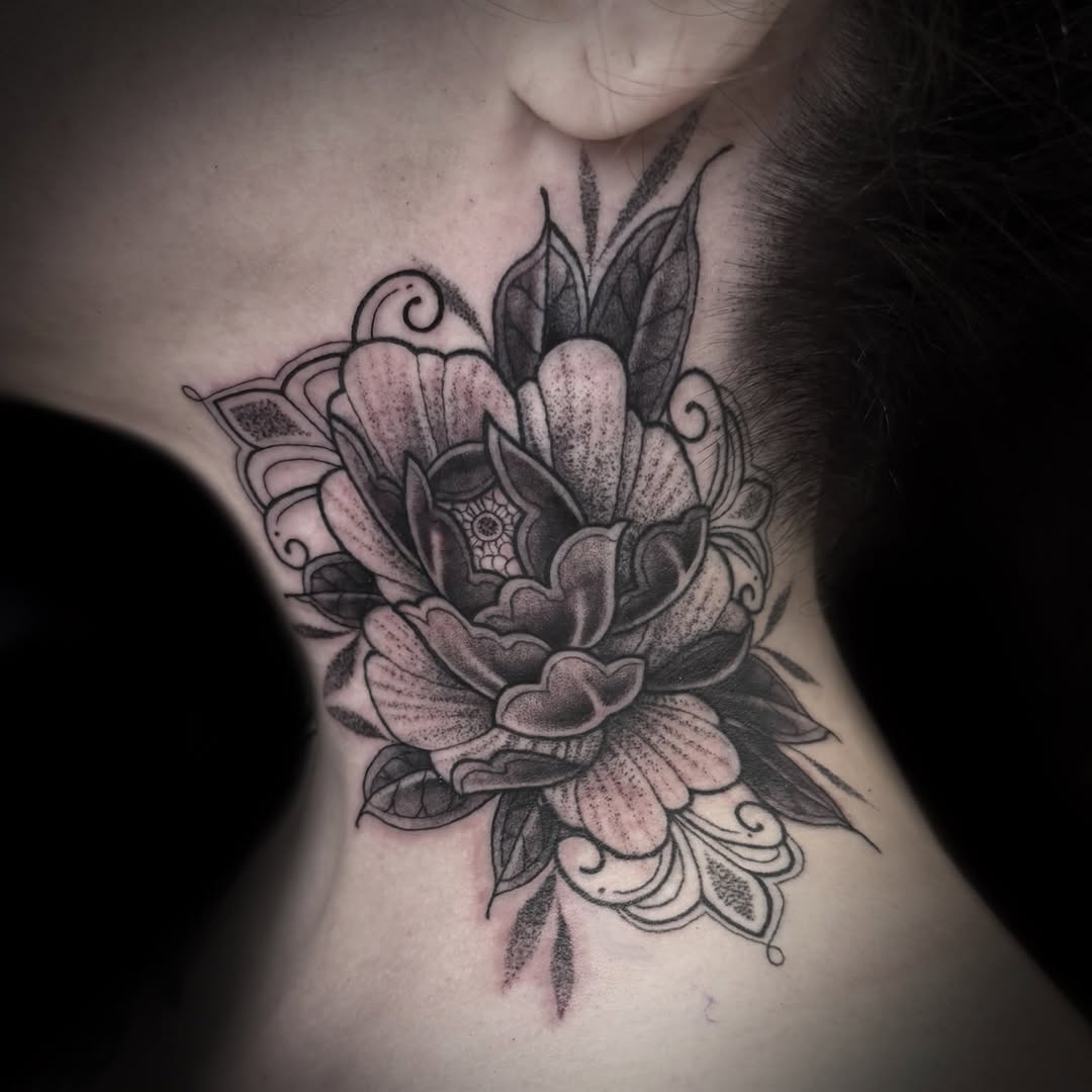 Tattoo by @kelseamccree — black_and_grey, ornamental