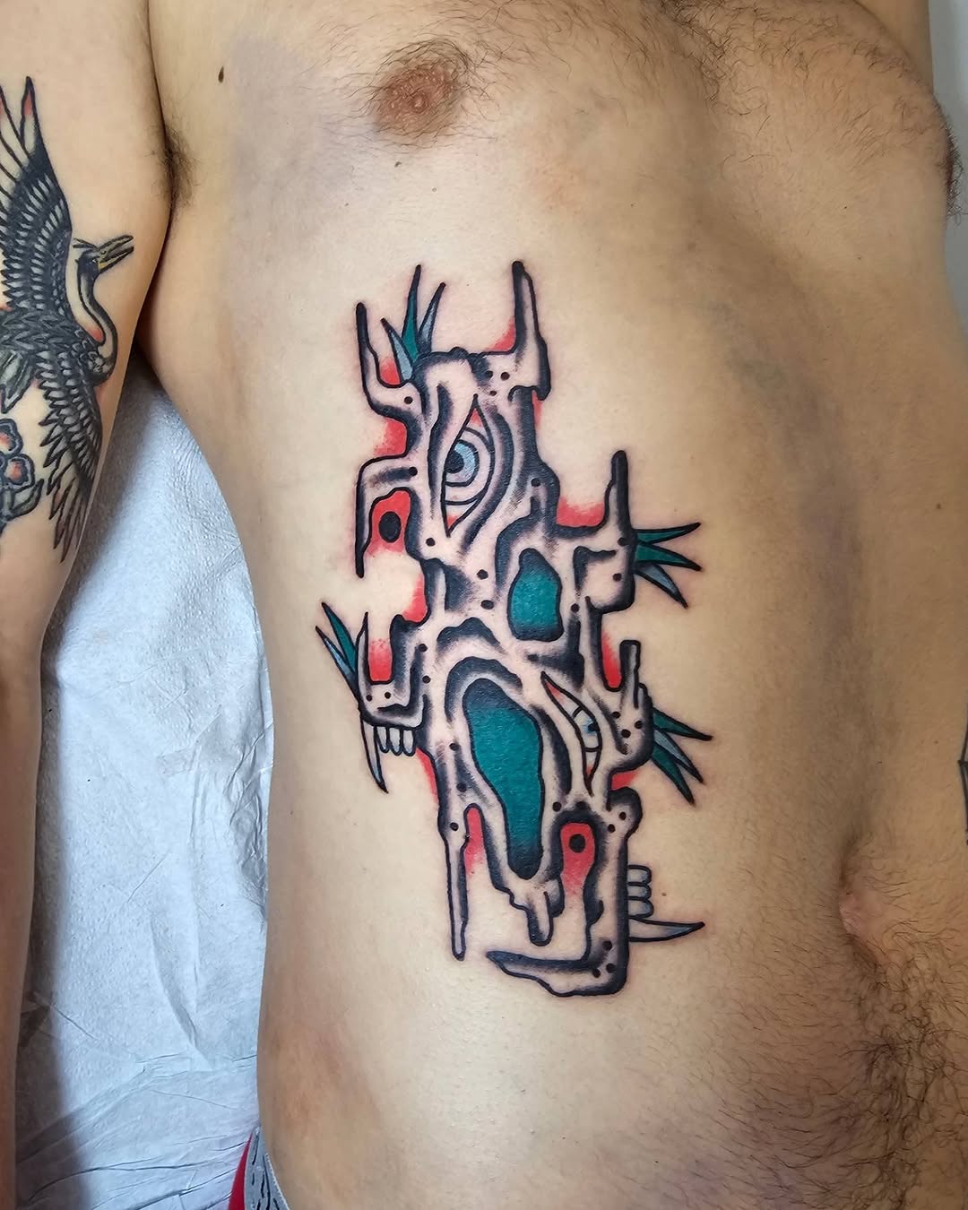 Tattoo by @arobertsontattoo — new_school, trash_polka