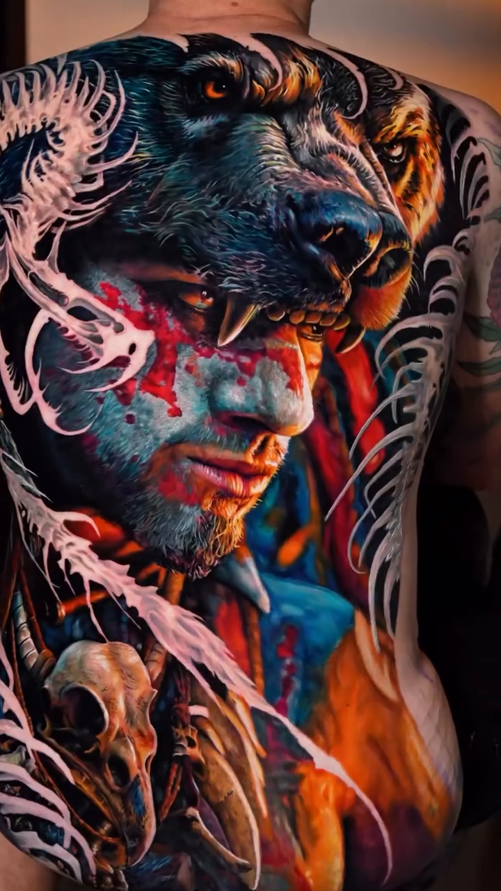 Tattoo by @tattooist_hn โ dark_realism, trash_polka