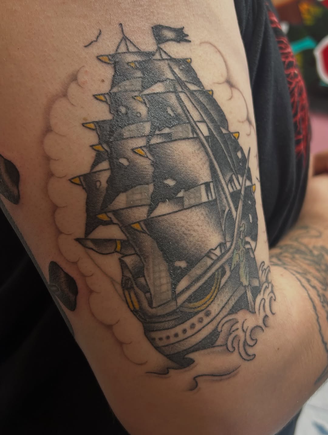 Tattoo by @missfinetattoo — american_traditional, black_and_grey