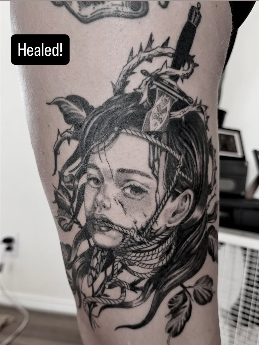 Tattoo by @clack.clack.clack — dark_realism, blackwork