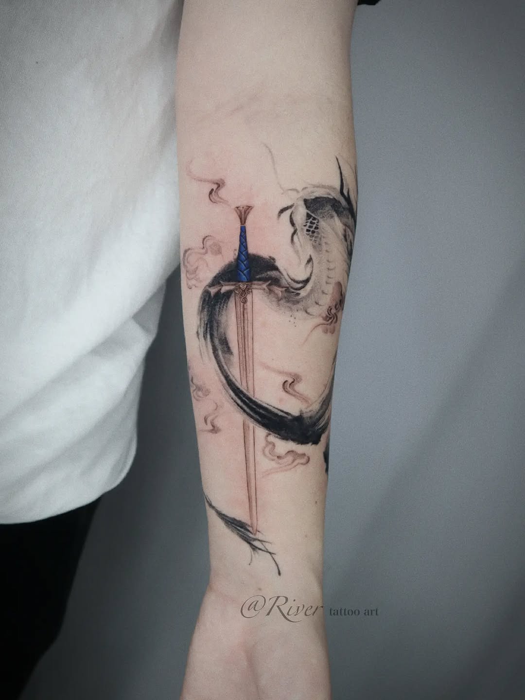 Tattoo by @rivertattooart โ illustrative, black_and_grey