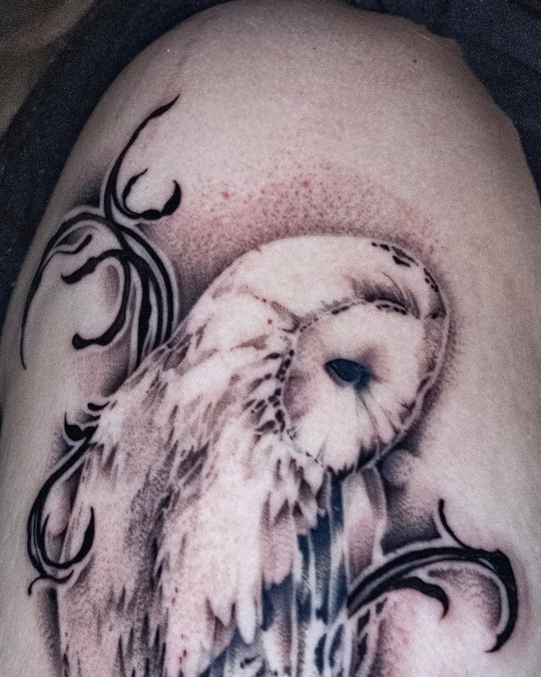 Tattoo by @tatxjoy — realism, black_and_grey