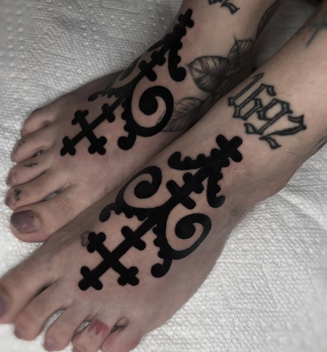 Tattoo by @call.me.crybabyy — blackwork, ornamental