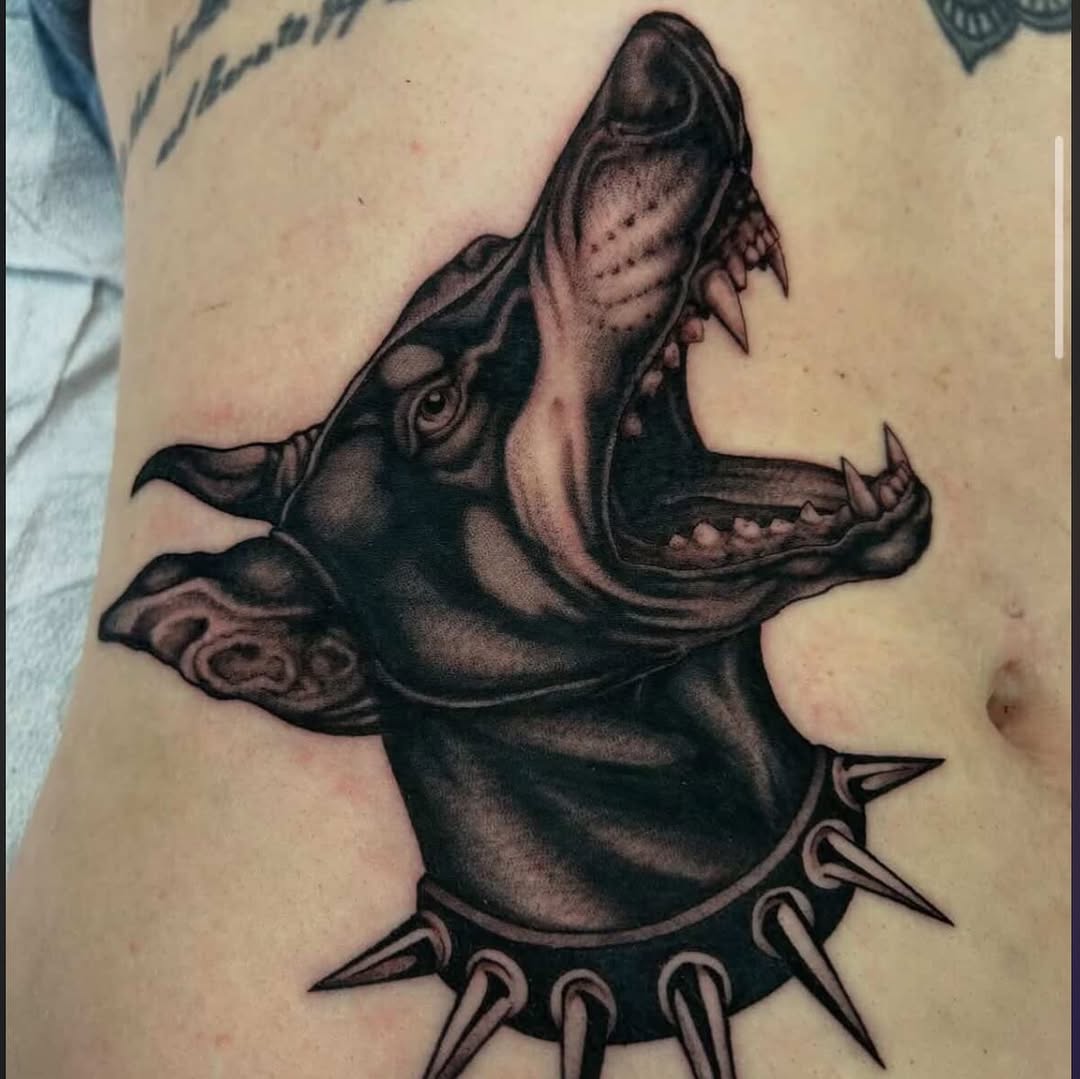 Tattoo by @patmosertattoos — realism, black_and_grey
