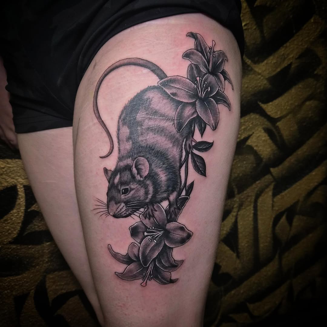 Tattoo by @lovelylyla.tatts — realism, black_and_grey
