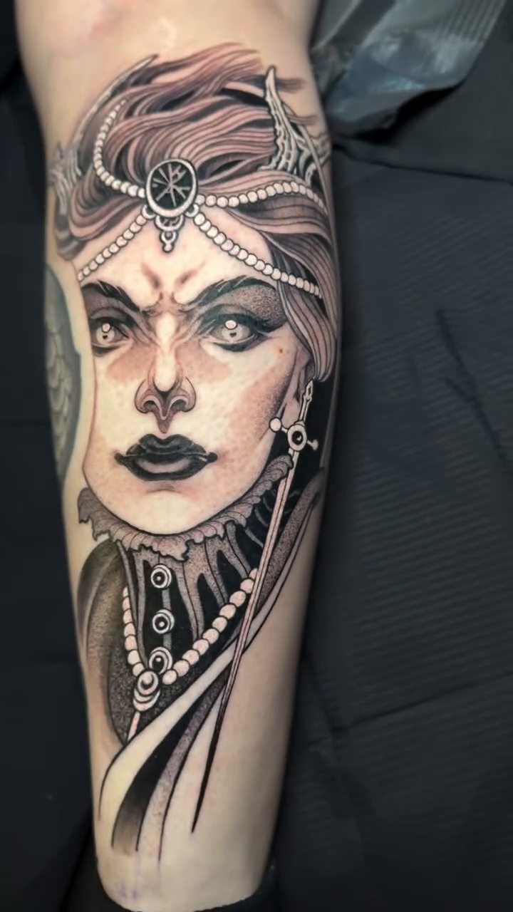 Tattoo by @aaronriddletattoos — black_and_grey, realism