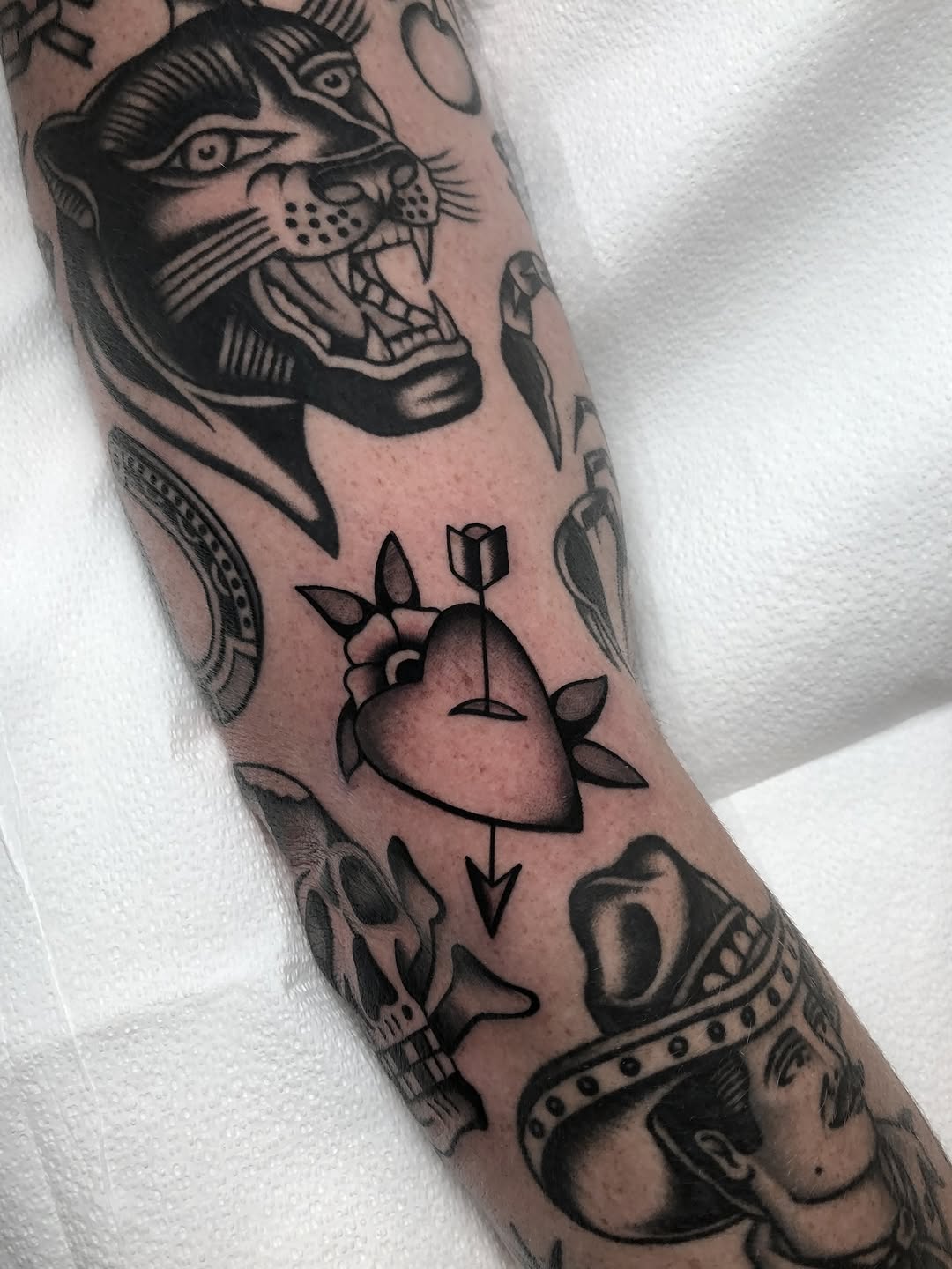 Tattoo by @angelwesttattoo — american_traditional, black_and_grey