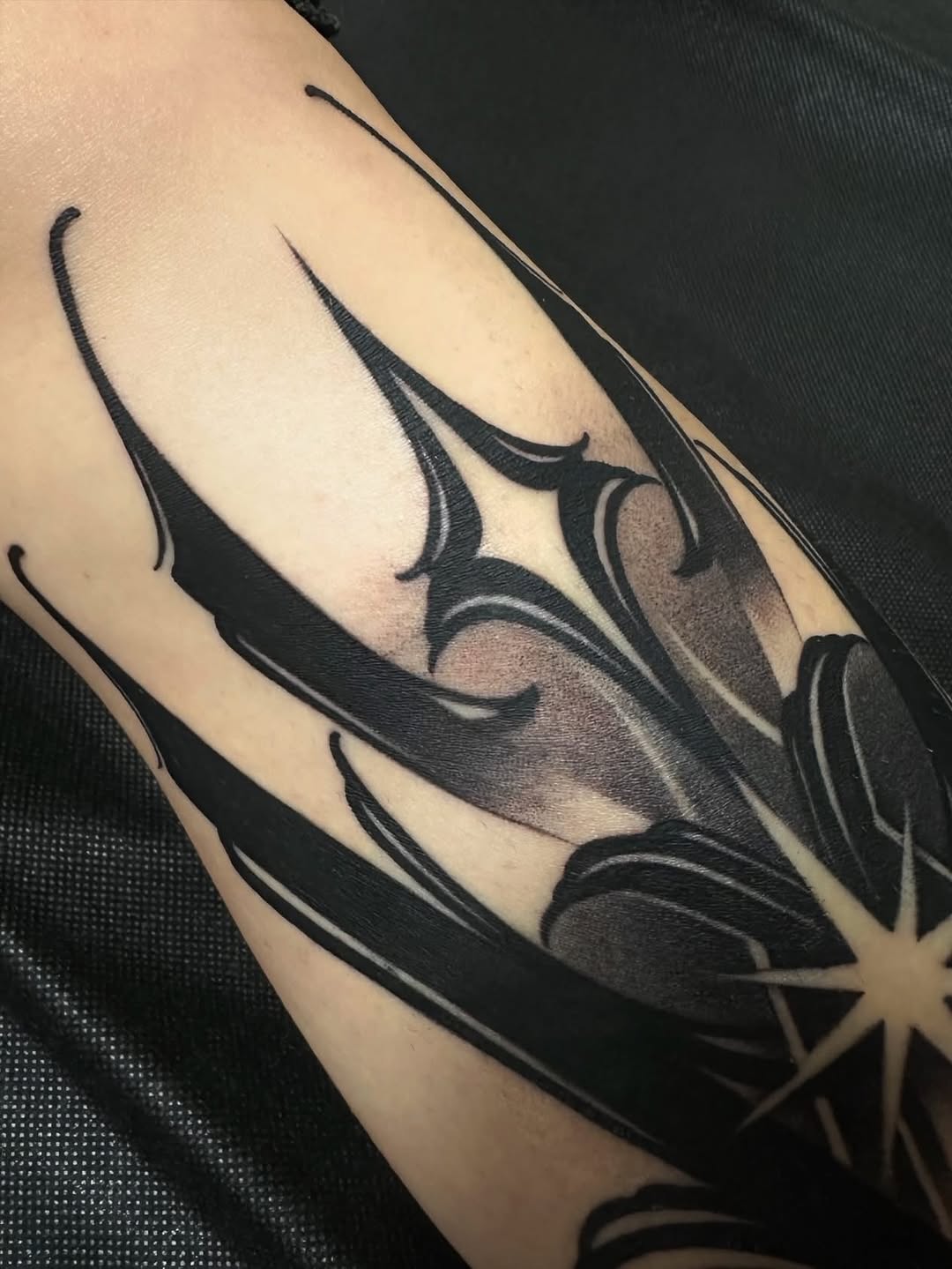 Tattoo by @shriekingpossum — blackwork, ornamental